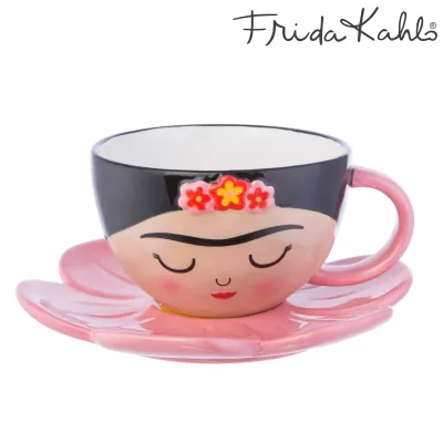 Комплект чаша с чинийка Frida - Pink